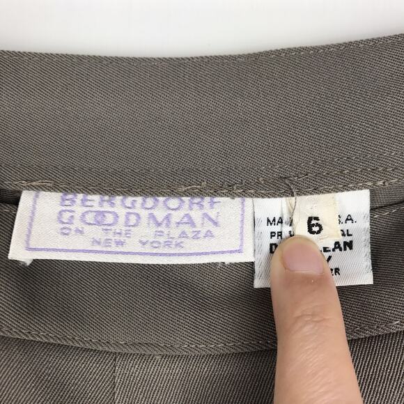 Vintage Bergdorf Goodman Wool Trumpet Skirt Gray Flared Gathered Drop Waist Sz 6 - Picture 7 of 9
